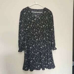 SHEIN Curve Black Floral Dress 2XL